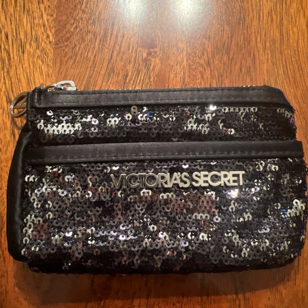 Victoria's Secret Black Sequin small change purse